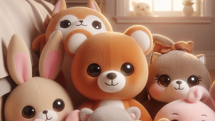 Sekumpulan boneka lucu.